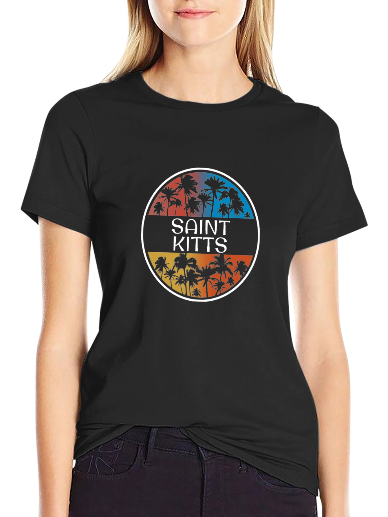 Saint Kitts Palm Tree T-Shirt - Island Vibes