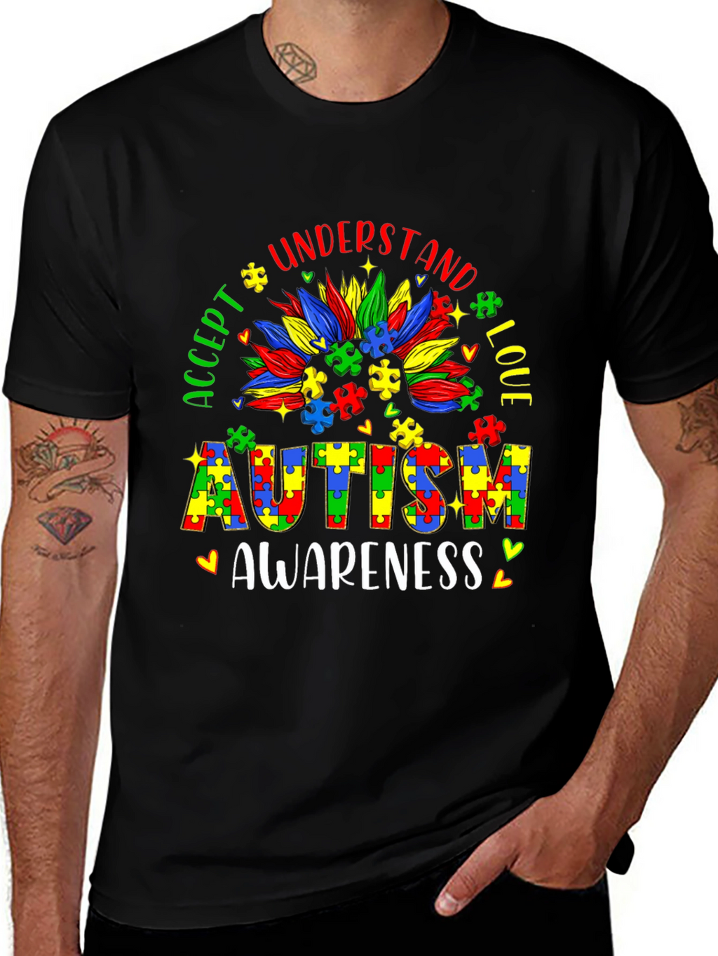 Autism Awareness Puzzle Piece Graphic Tee