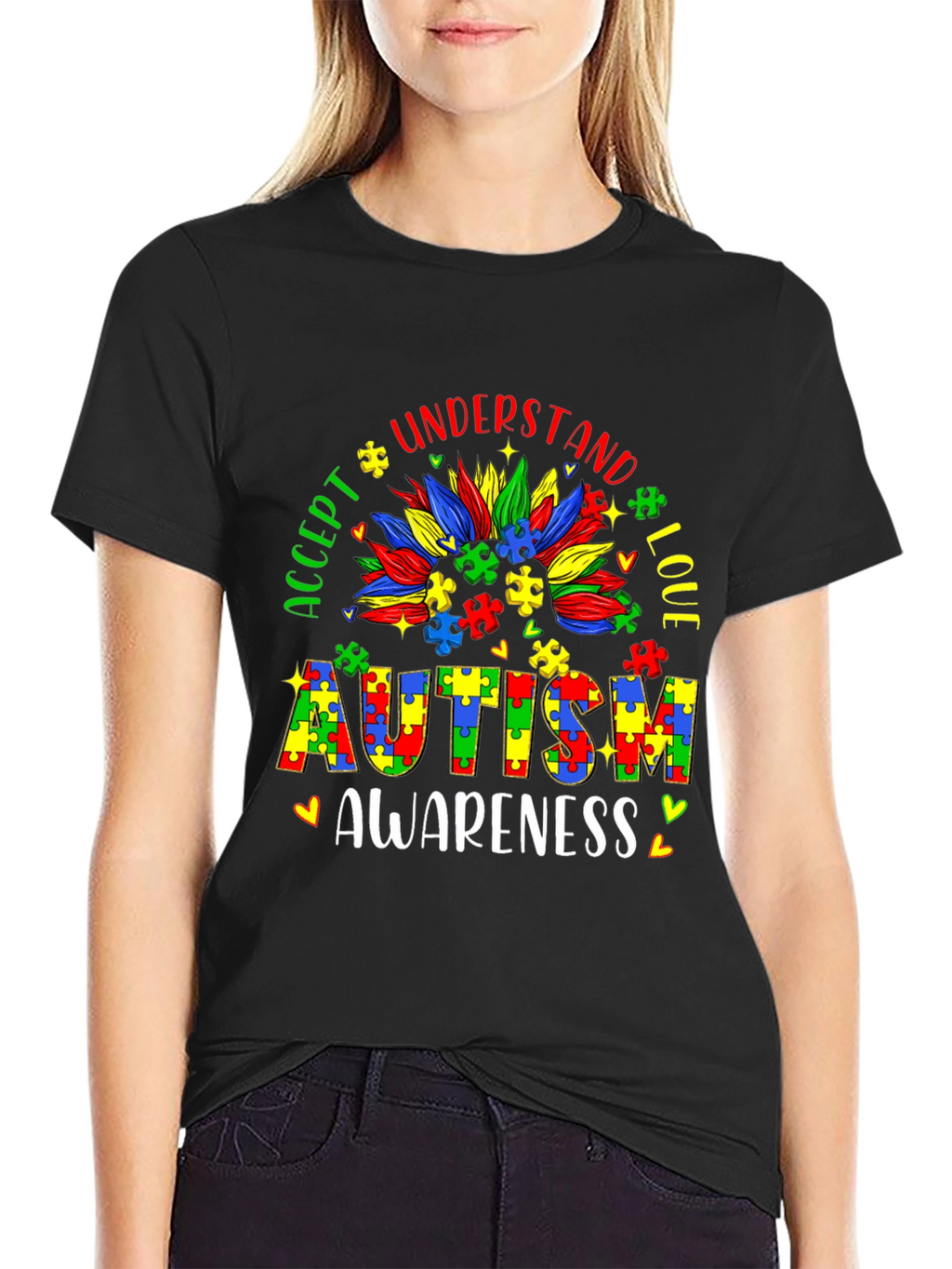 Autism Awareness Puzzle Piece Graphic Tee