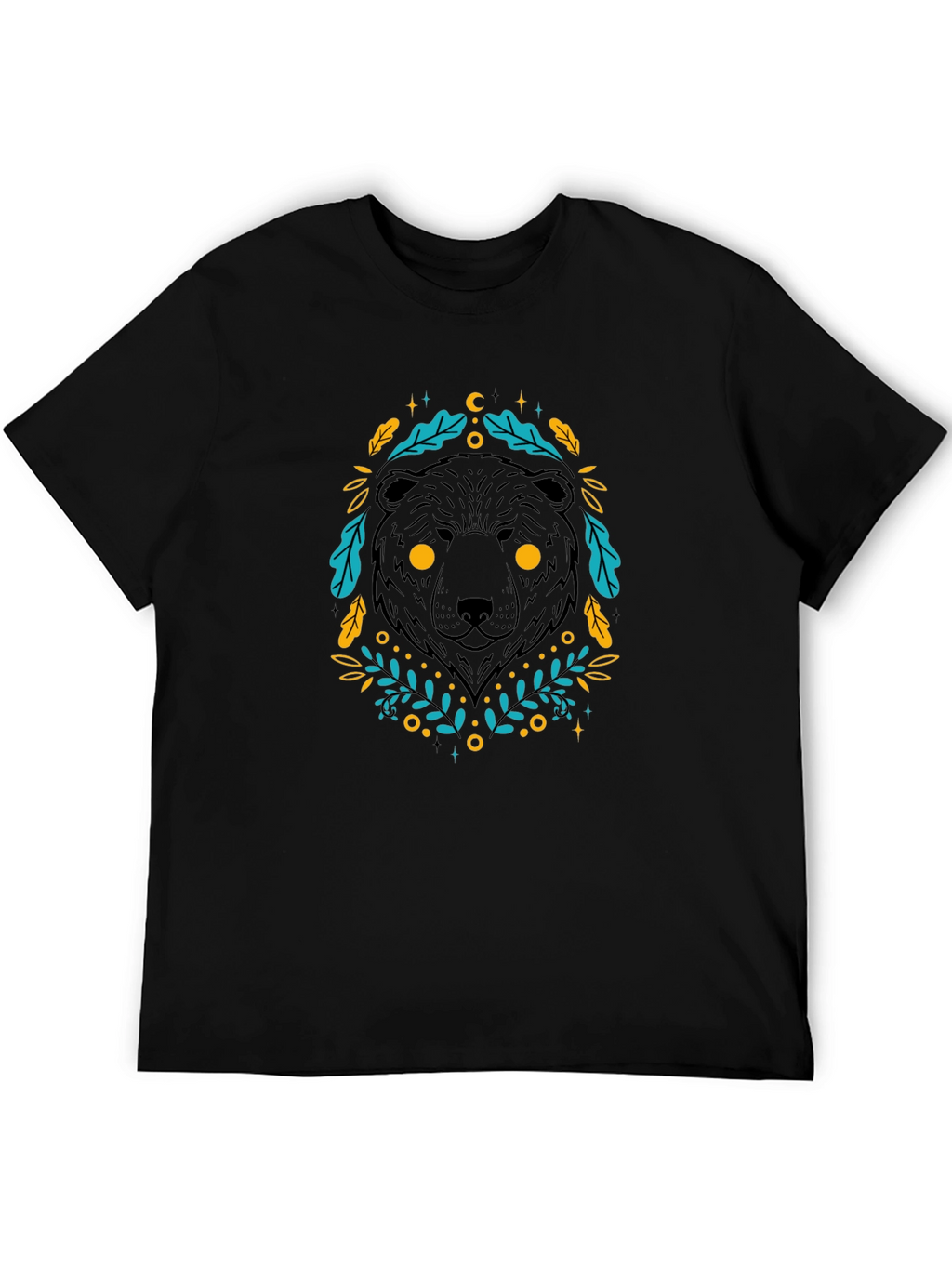 Mystic Bear Graphic Tee - Black Cotton