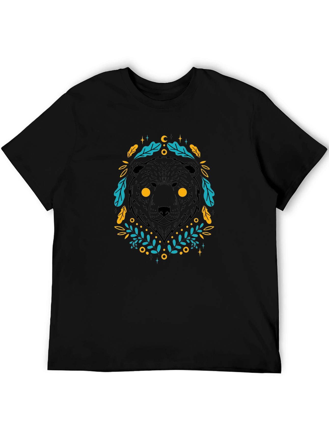 Mystic Bear Graphic Tee - Black Cotton