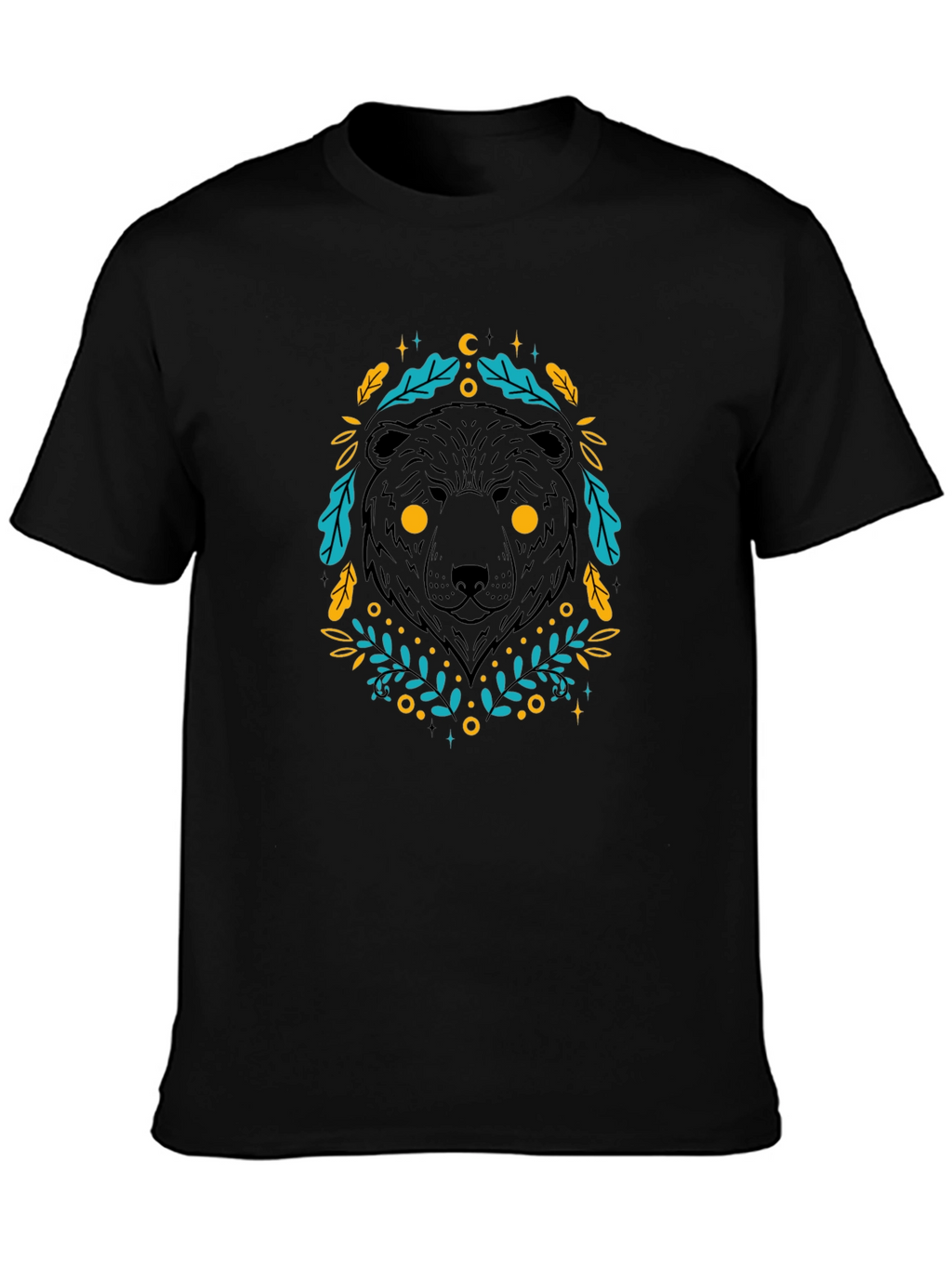 Mystic Bear Graphic Tee - Black Cotton