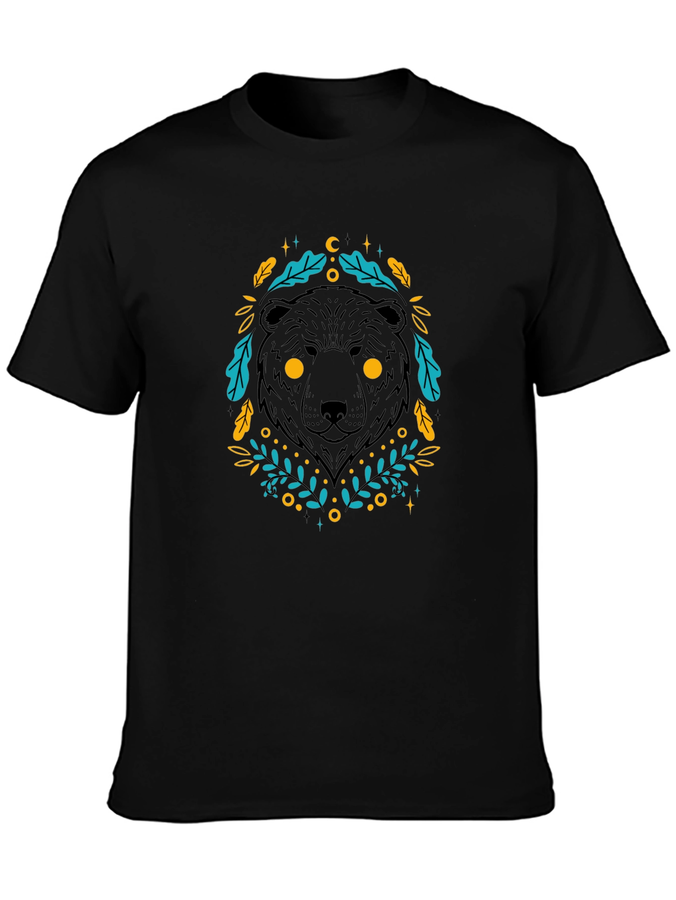 Mystic Bear Graphic Tee - Black Cotton