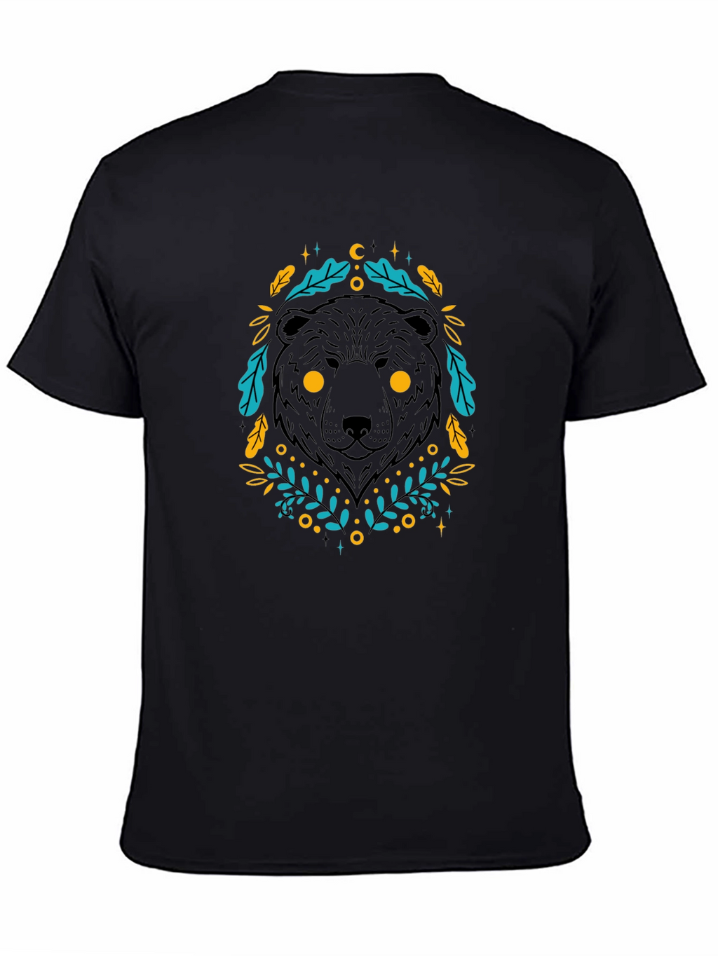 Mystic Bear Graphic Tee - Black Cotton