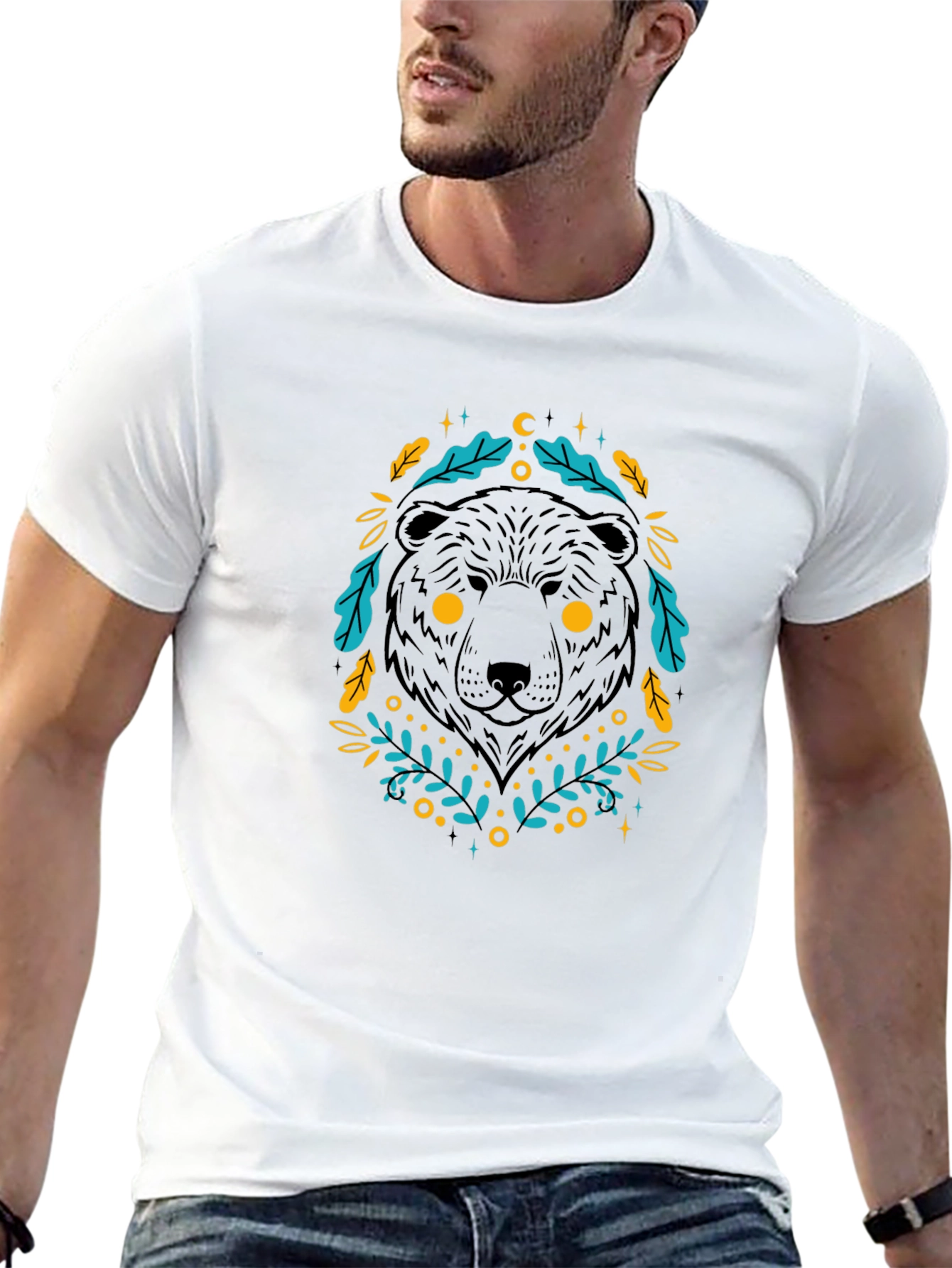 Mystic Bear Graphic Tee - Black Cotton