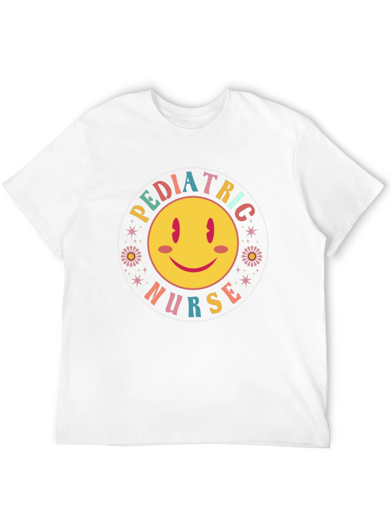 Pediatric Nurse Smiley Face Graphic Tee