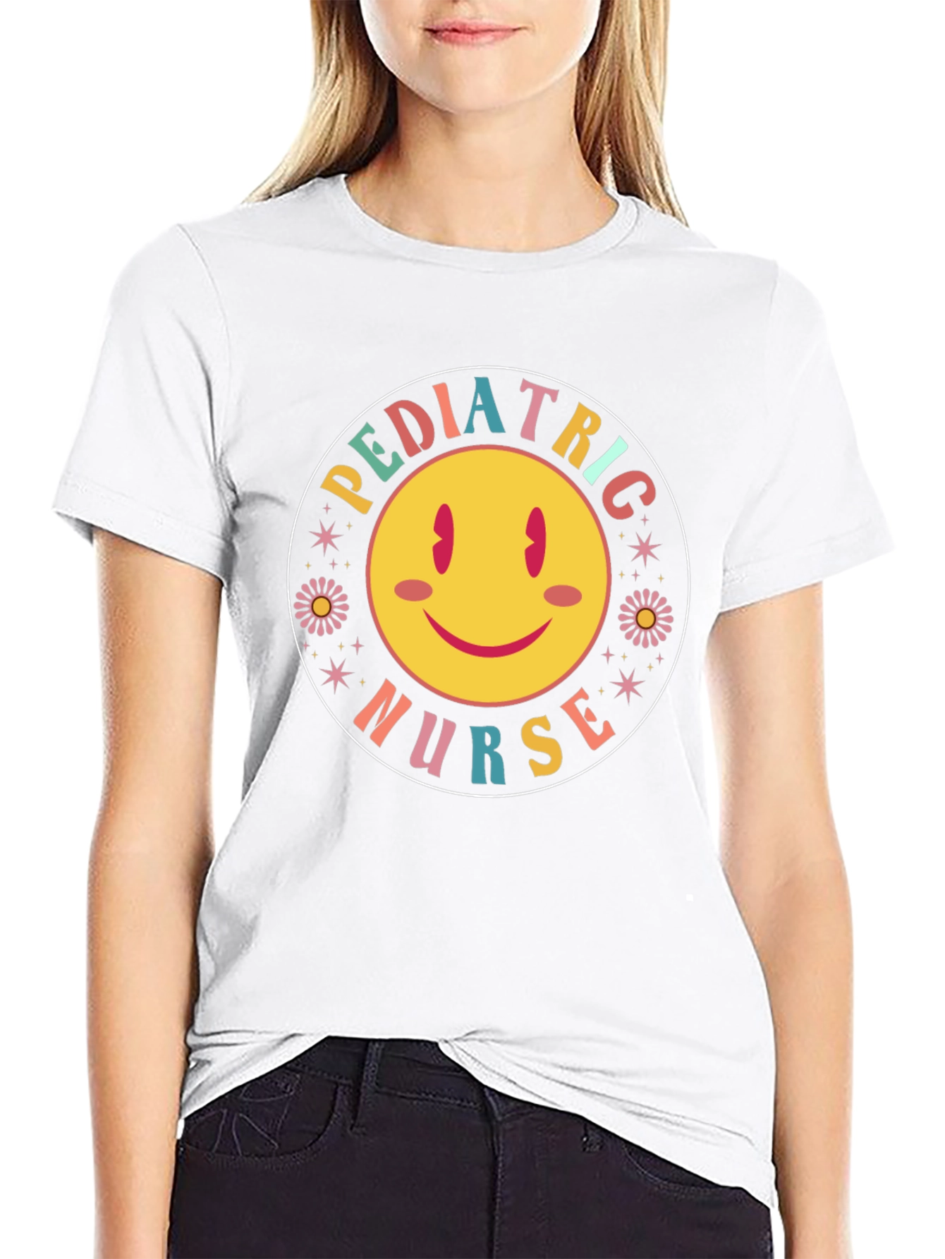 Pediatric Nurse Smiley Face Graphic Tee
