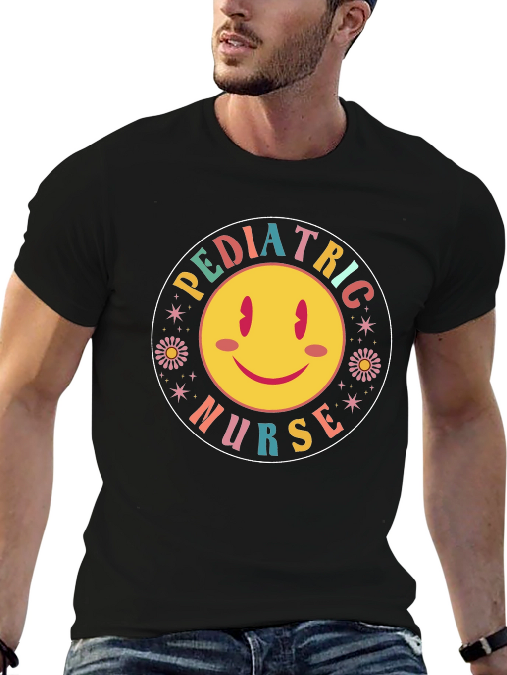 Pediatric Nurse Smiley Face Graphic Tee