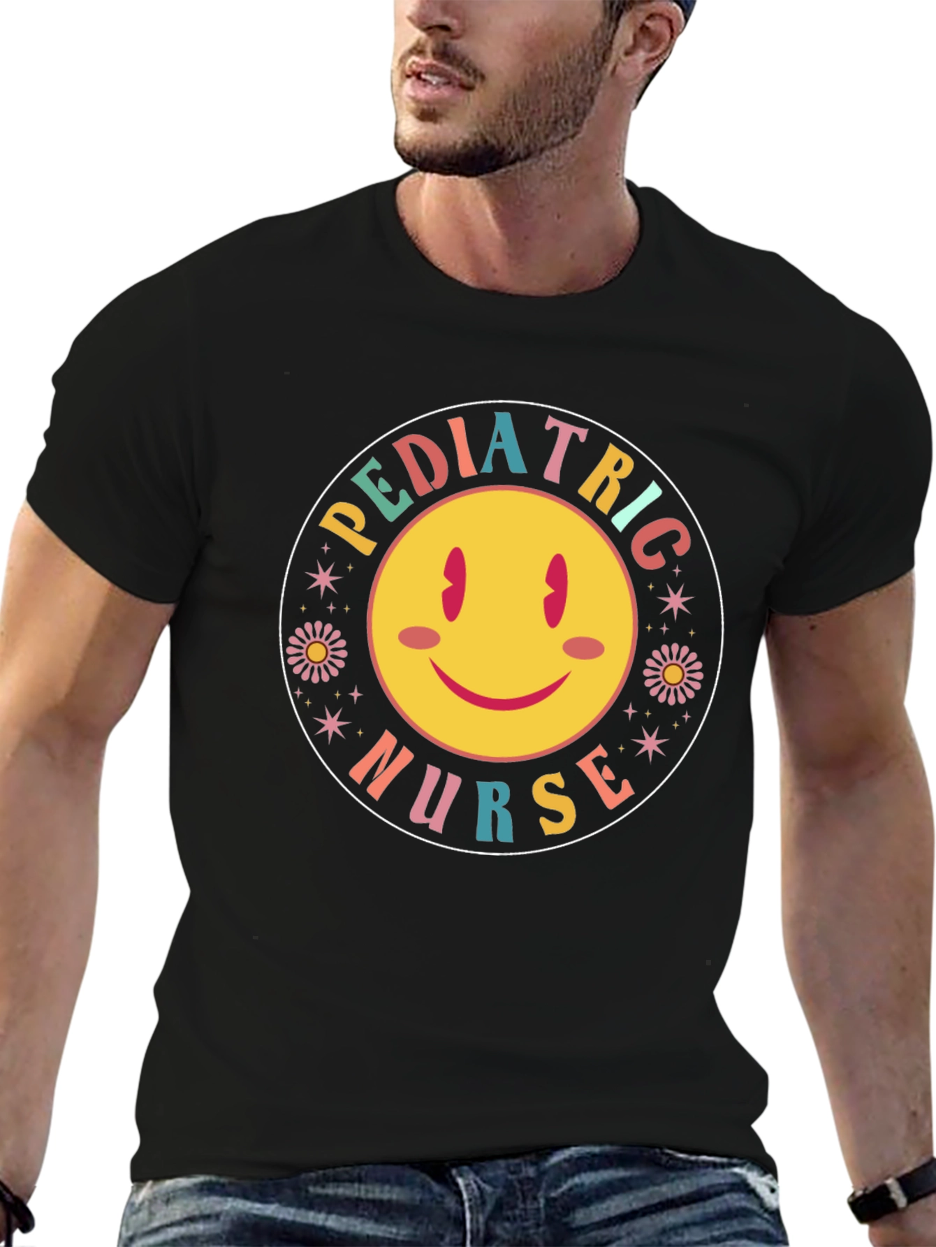 Pediatric Nurse Smiley Face Graphic Tee