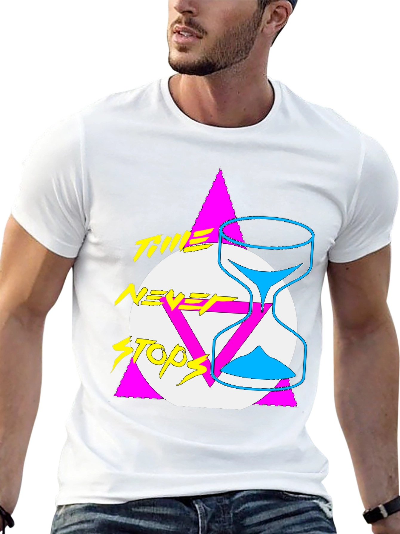Time Never Stops Graphic Tee - Retro Style