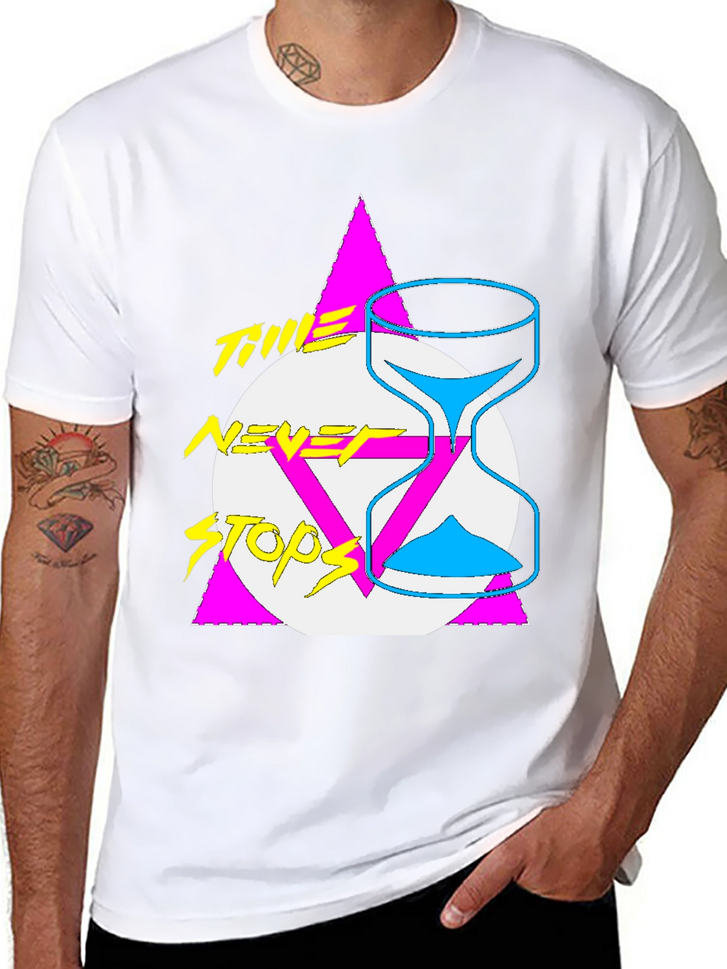 Time Never Stops Graphic Tee - Retro Style