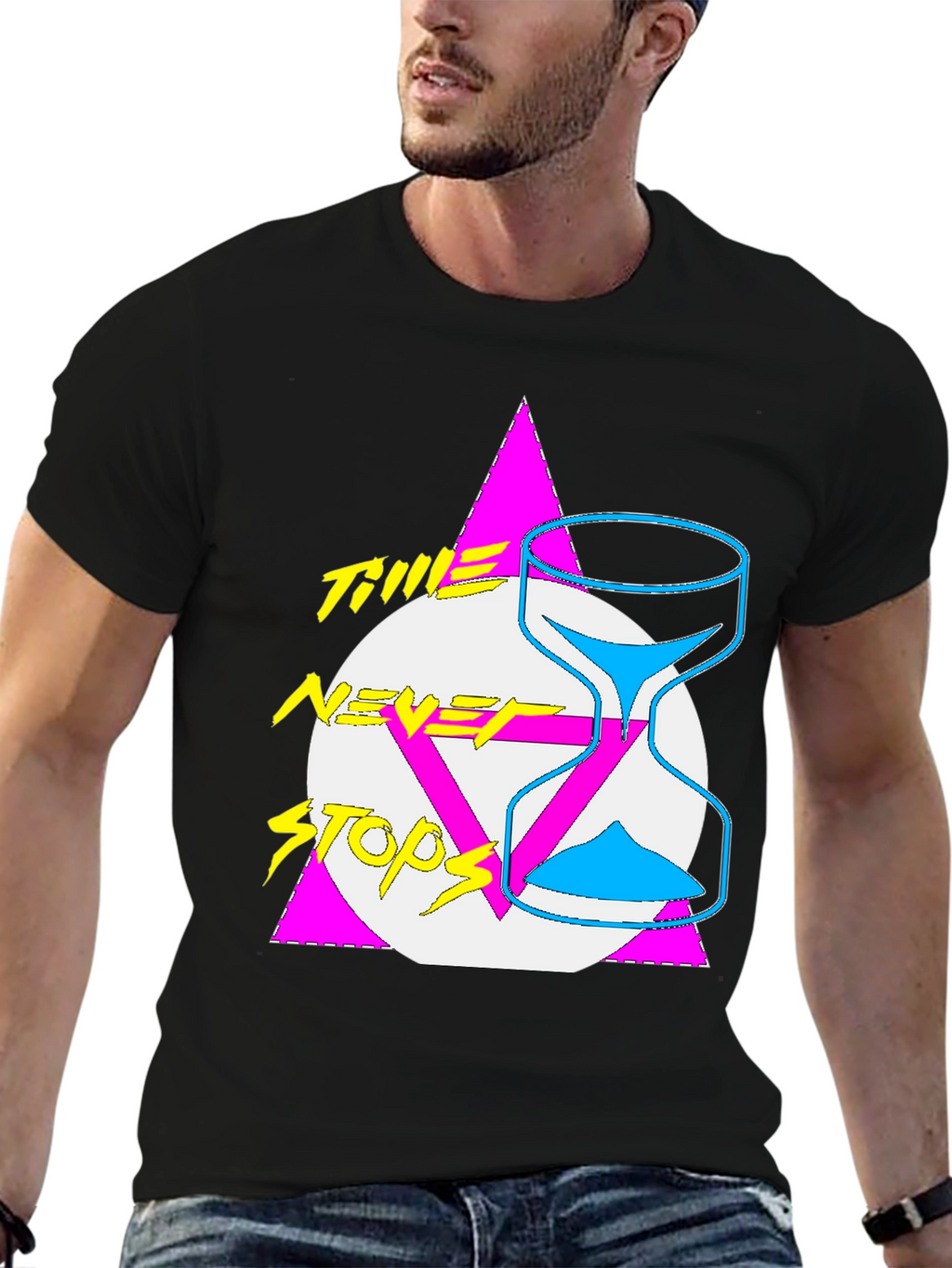 Time Never Stops Graphic Tee - Retro Style