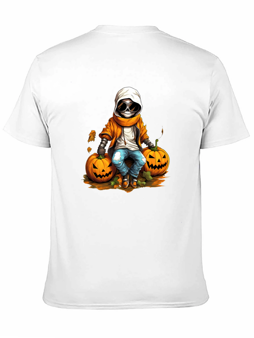Halloween Skeleton Pumpkin Graphic Tee