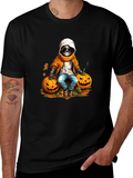 Halloween Skeleton Pumpkin Graphic Tee