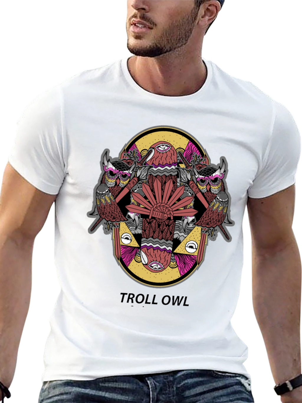 Troll Owl Graphic Tee - Unique Design!