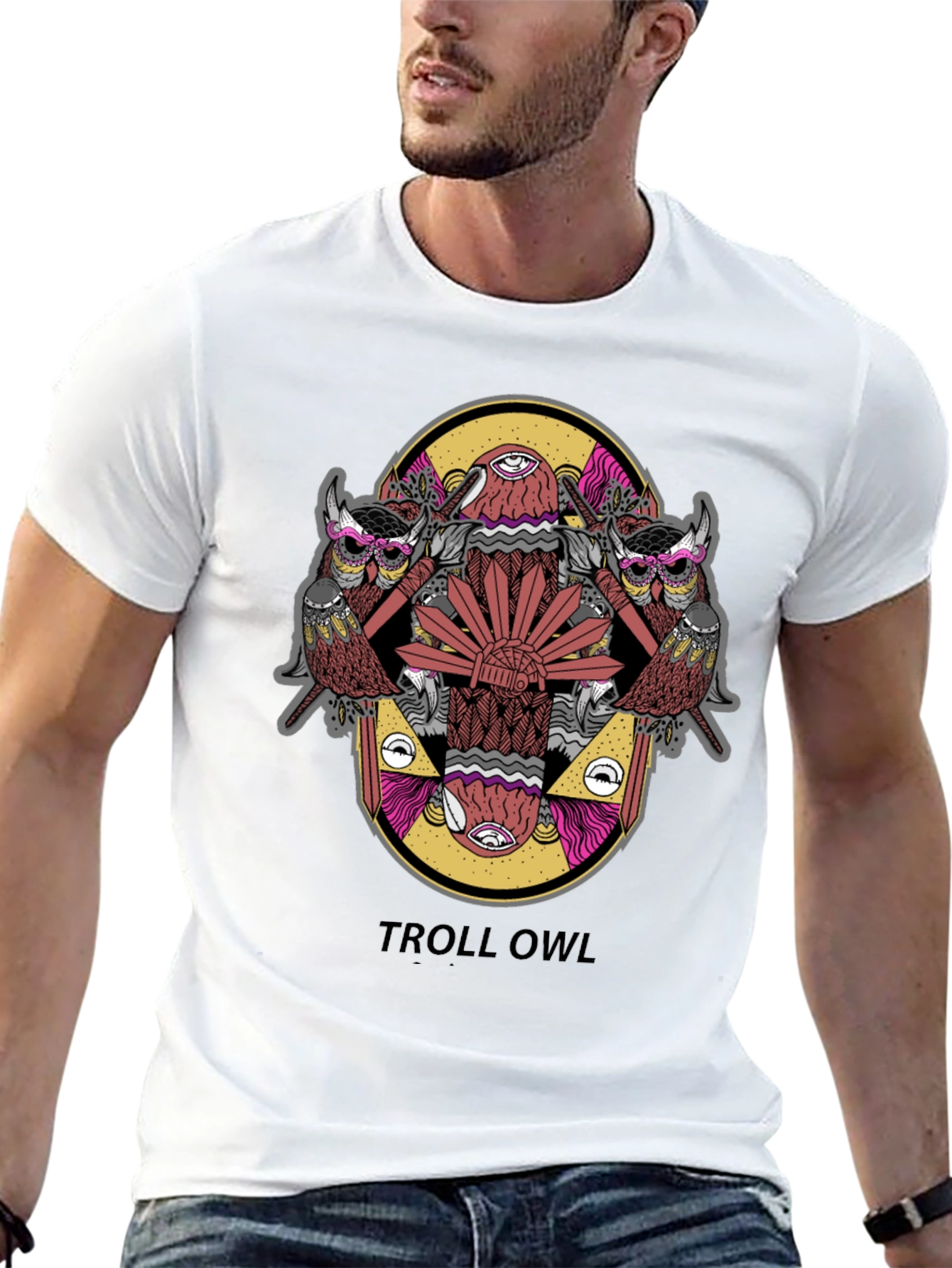 Troll Owl Graphic Tee - Unique Design!