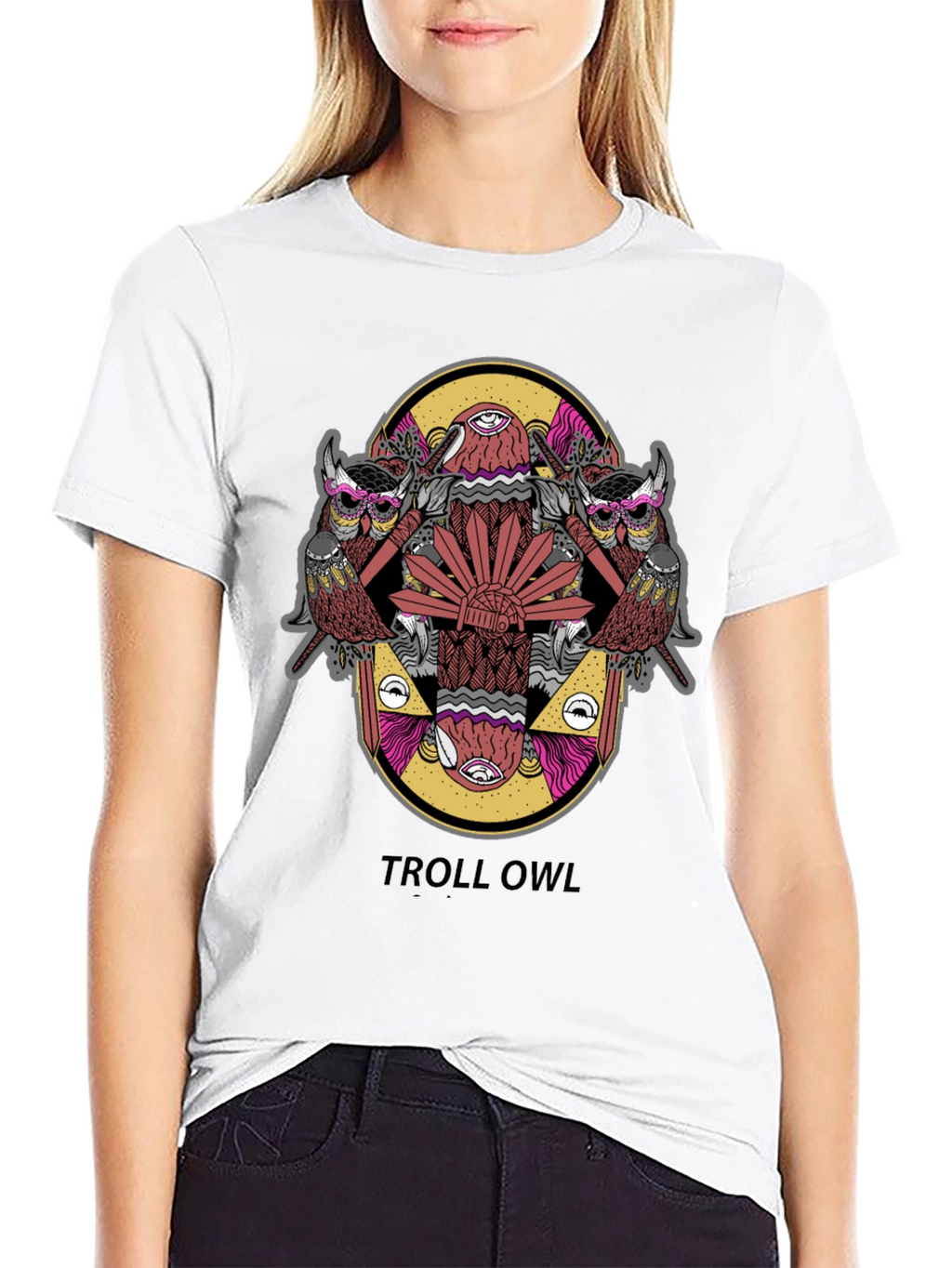 Troll Owl Graphic Tee - Unique Design!