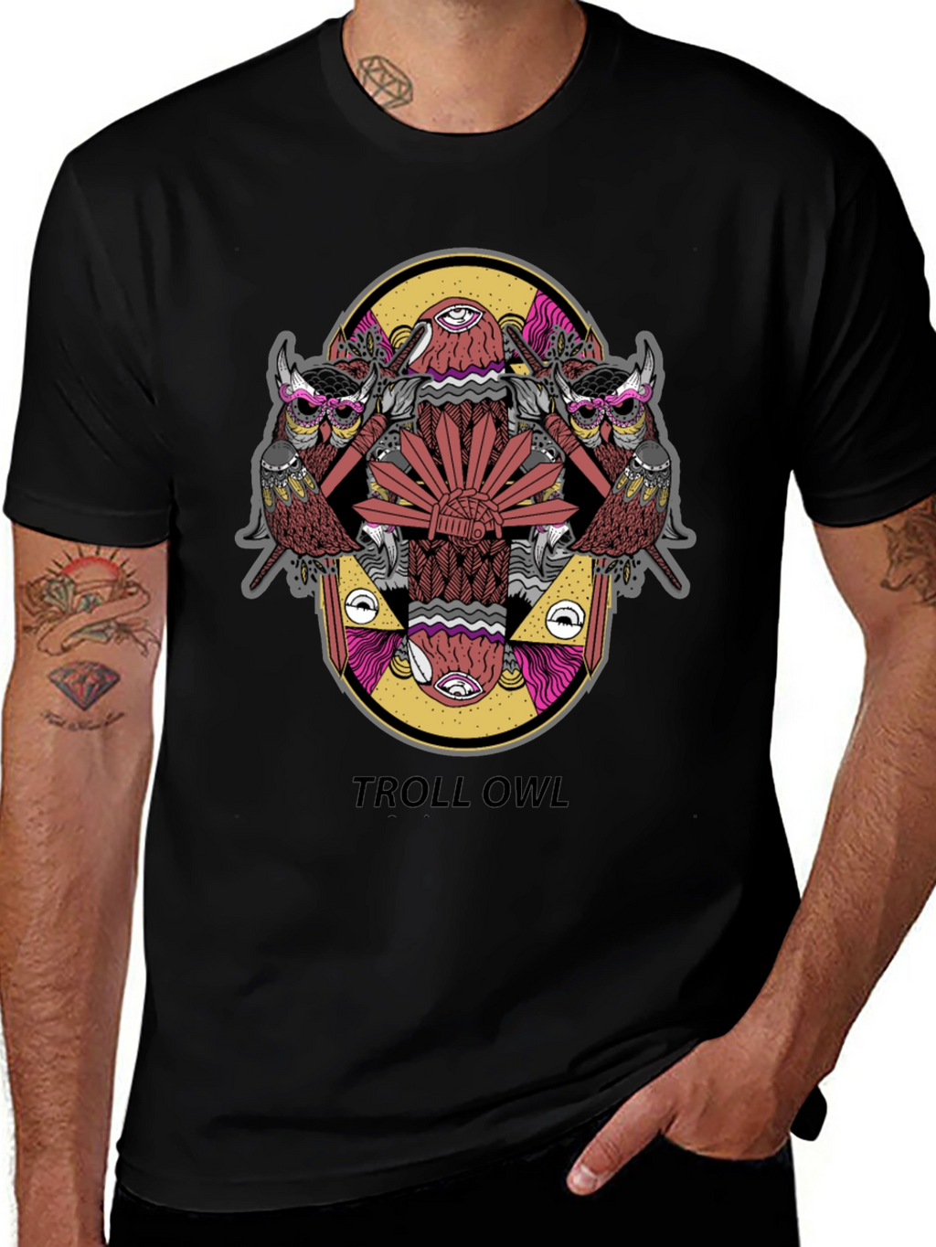 Troll Owl Graphic Tee - Unique Design!