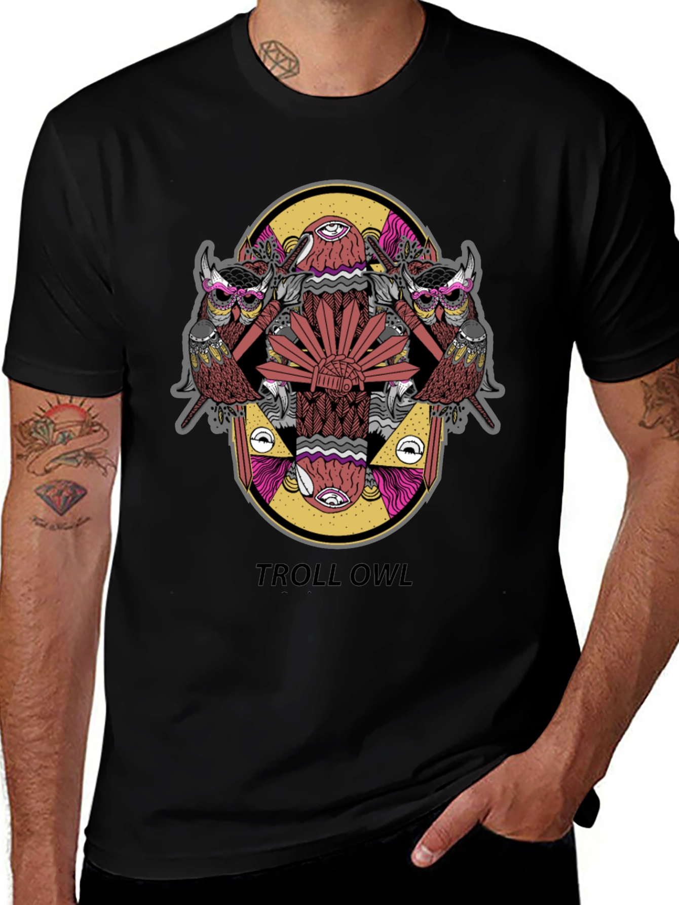 Troll Owl Graphic Tee - Unique Design!
