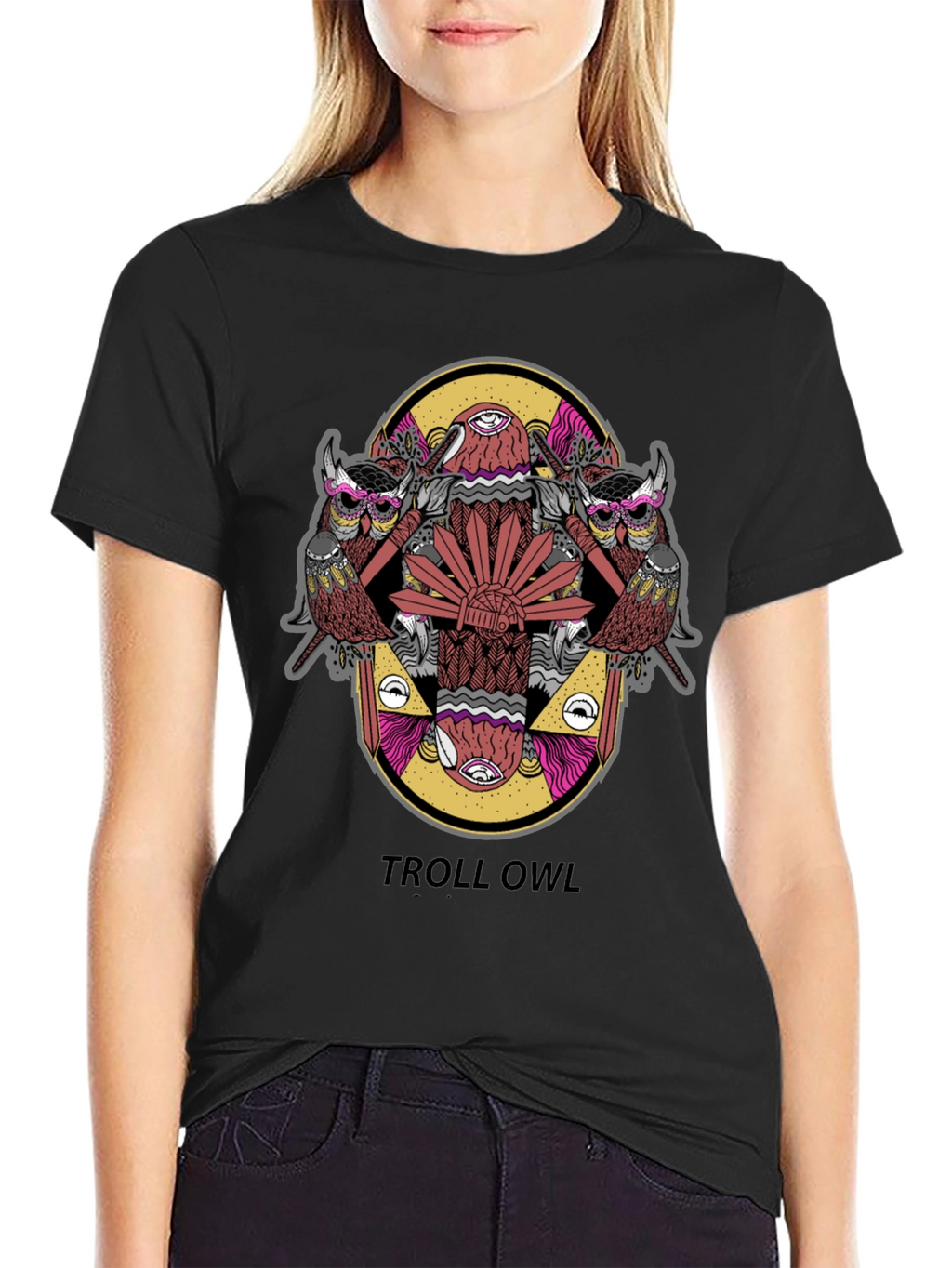 Troll Owl Graphic Tee - Unique Design!