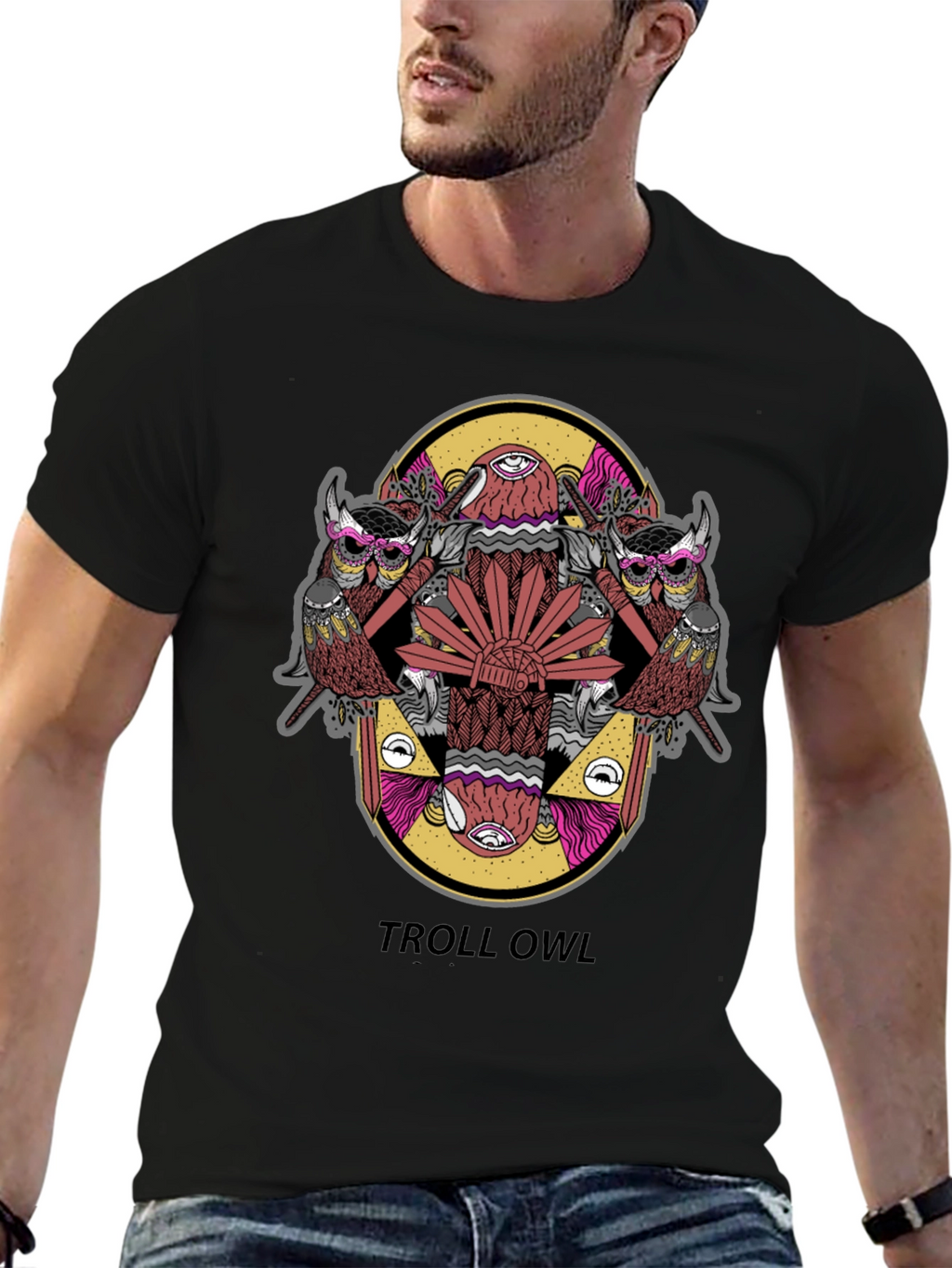 Troll Owl Graphic Tee - Unique Design!