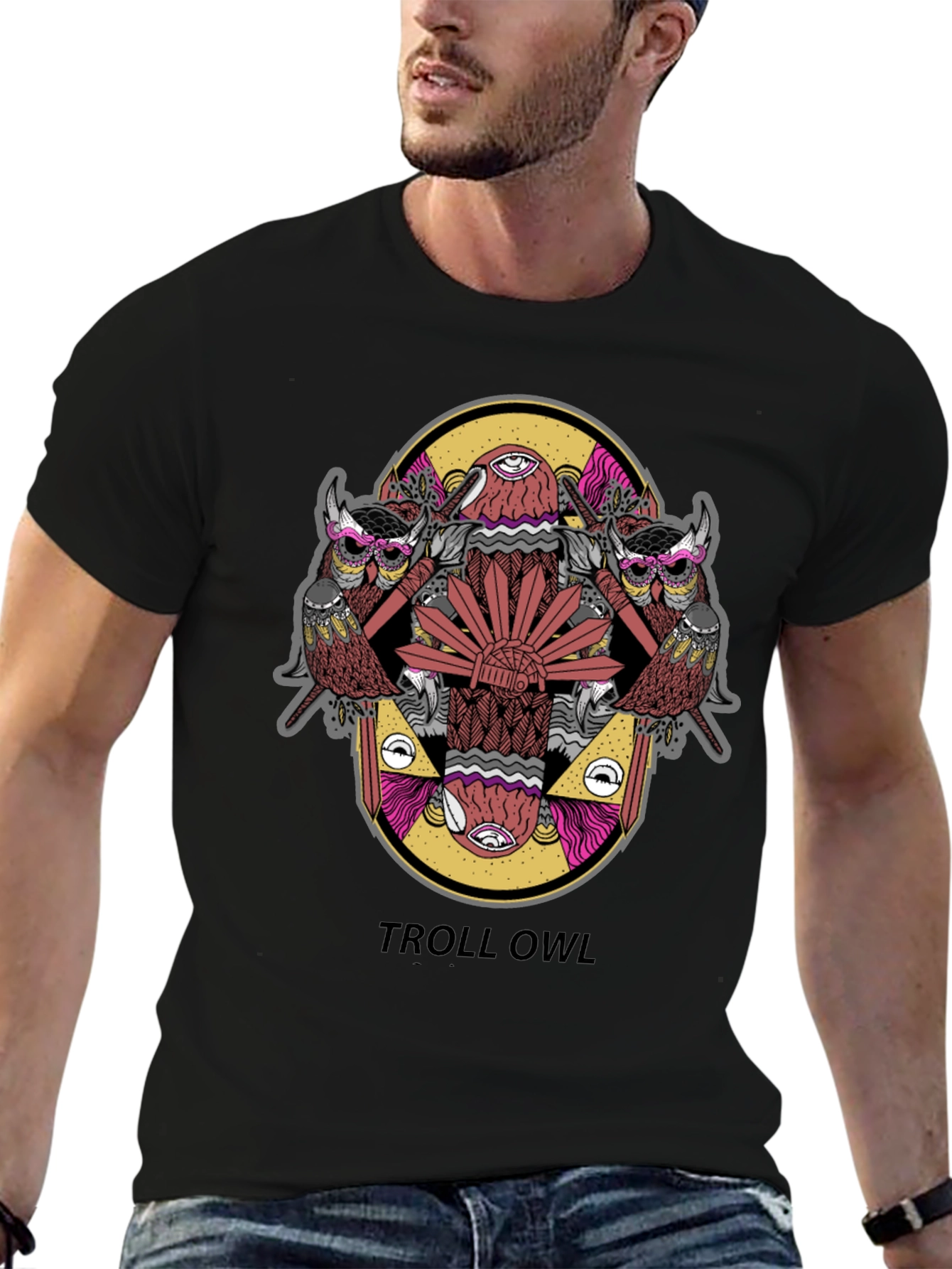 Troll Owl Graphic Tee - Unique Design!