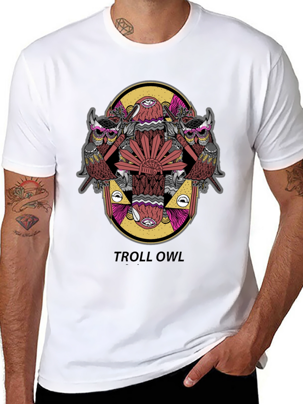 Troll Owl Graphic Tee - Unique Design!