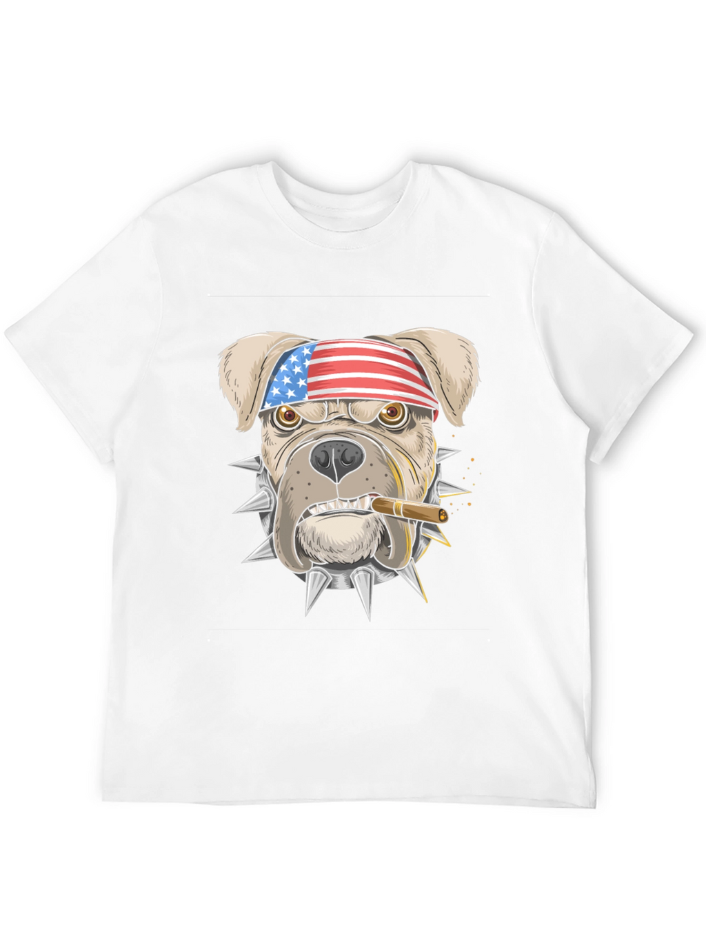 Patriotic Bulldog Graphic T-Shirt - American Pride