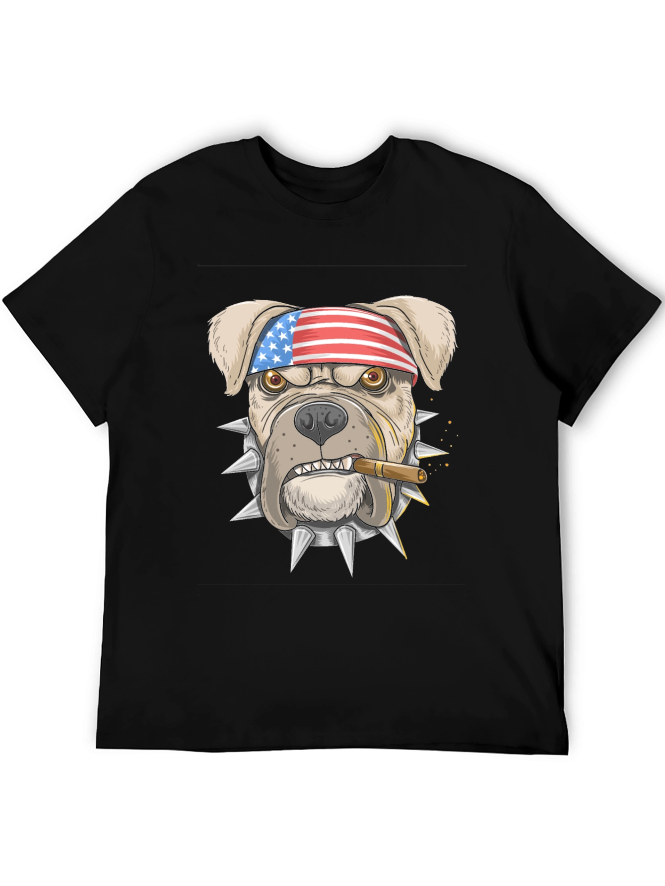 Patriotic Bulldog Graphic T-Shirt - American Pride