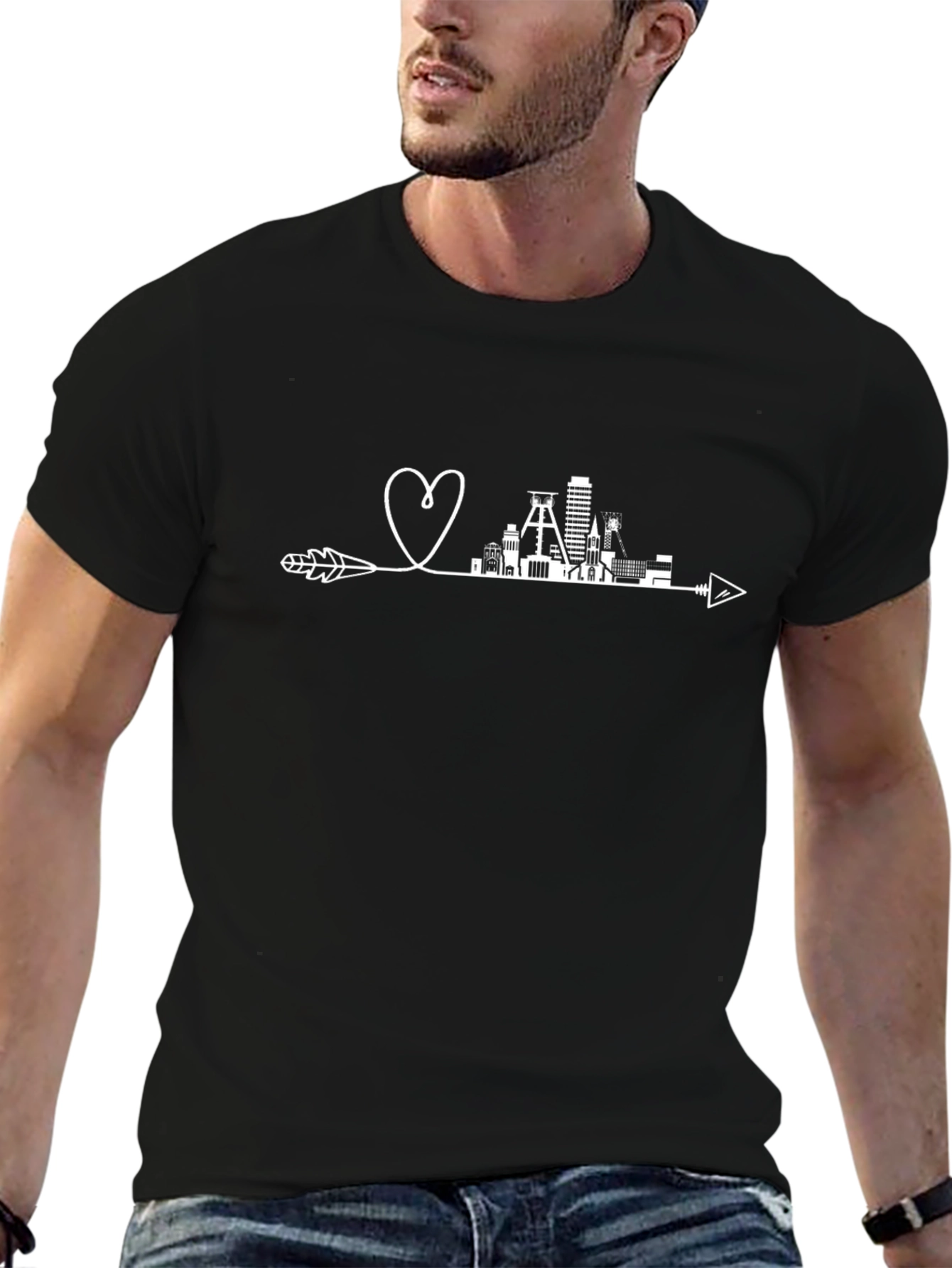 Coal Mine Heart Arrow T-Shirt - Black