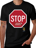Stop Eating Animals Graphic Tee - Vegan T-Shirt