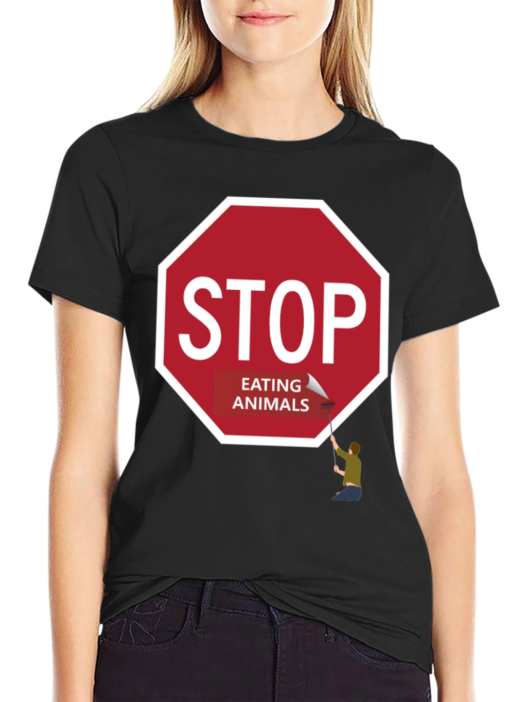 Stop Eating Animals Graphic Tee - Vegan T-Shirt