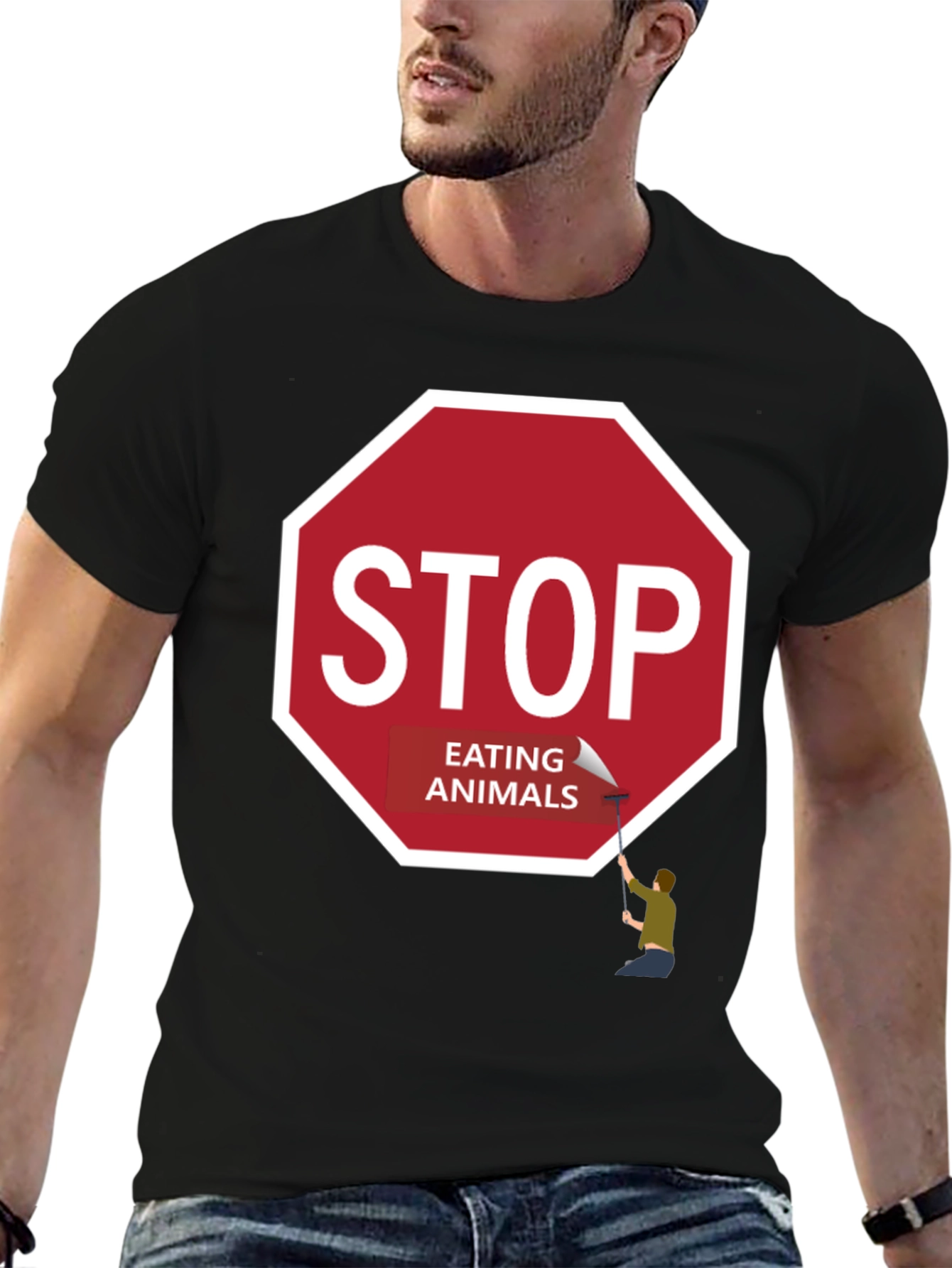 Stop Eating Animals Graphic Tee - Vegan T-Shirt