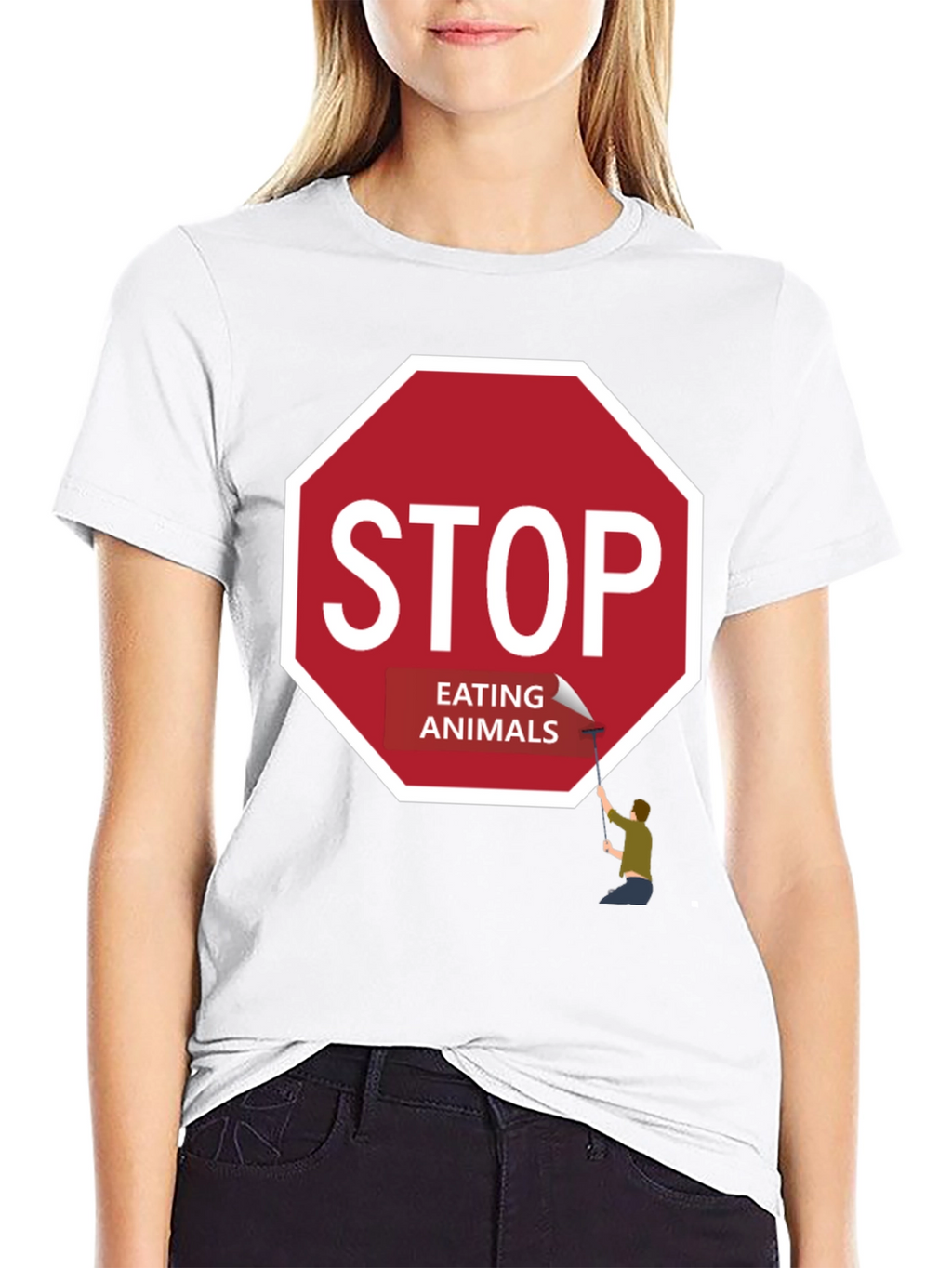 Stop Eating Animals Graphic Tee - Vegan T-Shirt