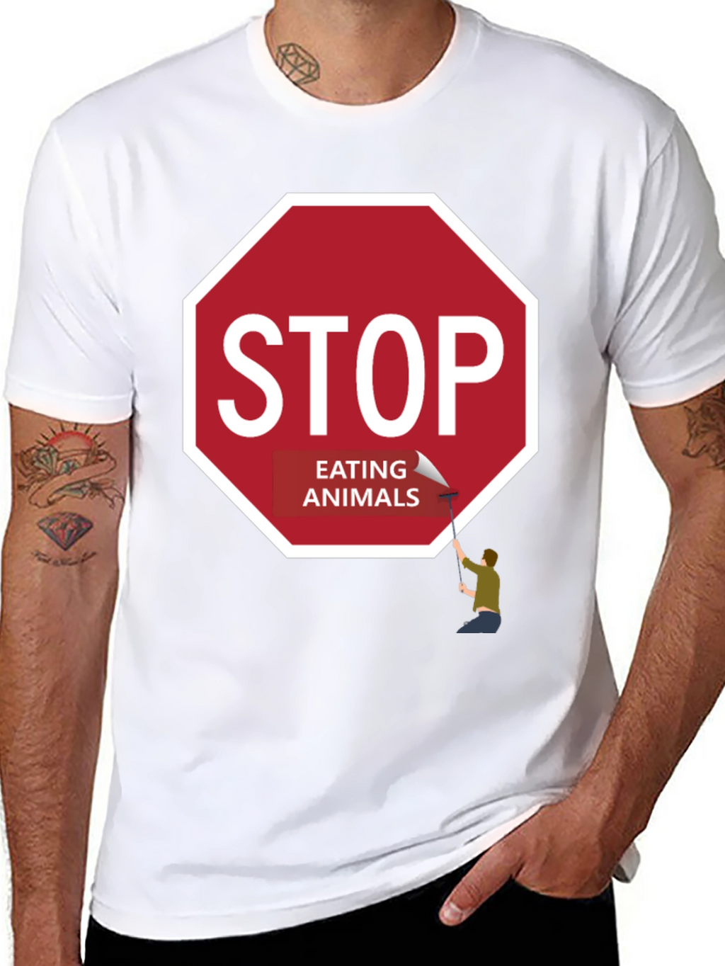 Stop Eating Animals Graphic Tee - Vegan T-Shirt