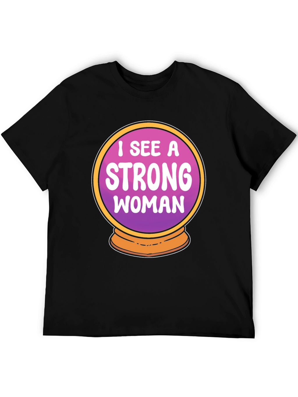 Strong Woman Crystal Ball Graphic Tee - Black