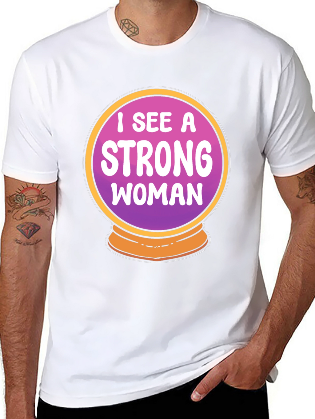 Strong Woman Crystal Ball Graphic Tee - Black