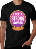 Strong Woman Crystal Ball Graphic Tee - Black
