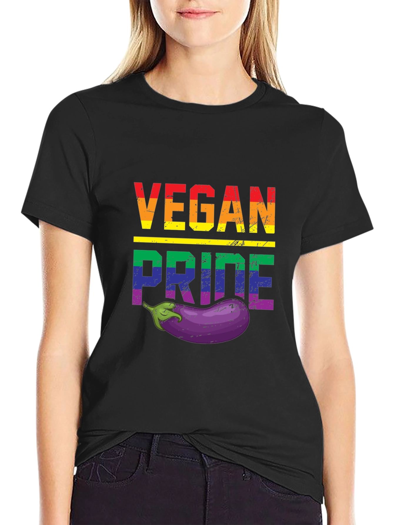 Vegan Pride T-Shirt with Eggplant