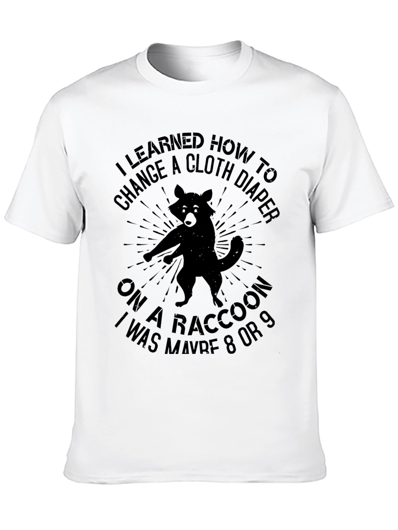 Raccoon Cloth Diaper Funny Graphic T-Shirt