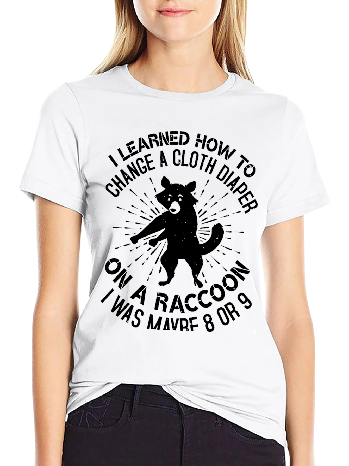 Raccoon Cloth Diaper Funny Graphic T-Shirt