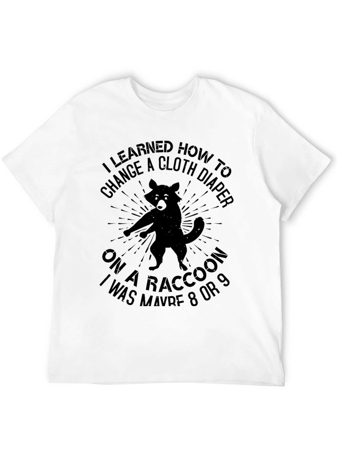 Raccoon Cloth Diaper Funny Graphic T-Shirt