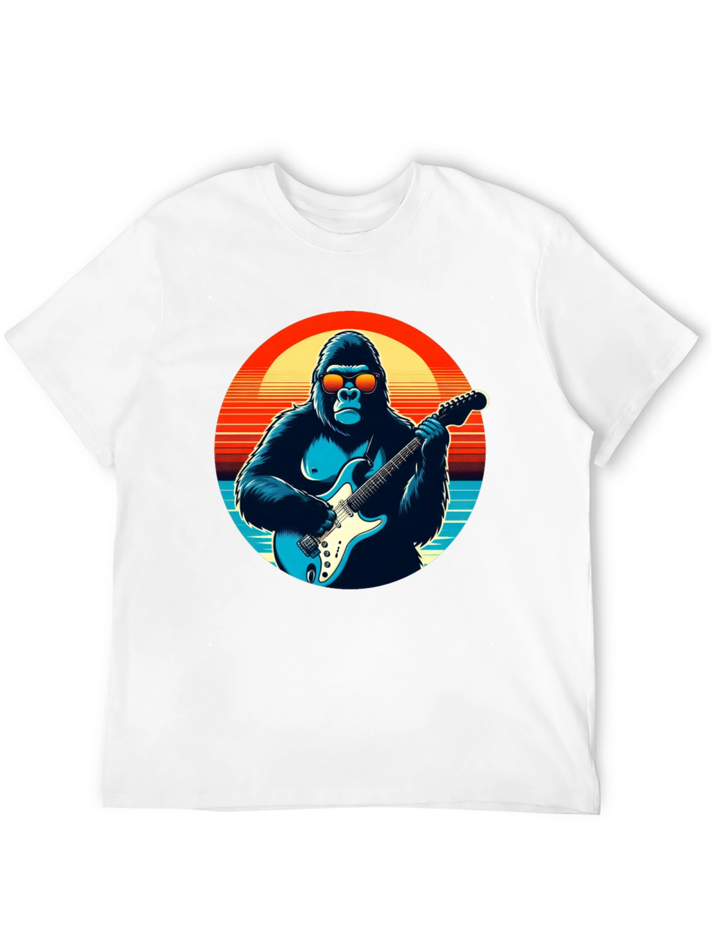 Cool Gorilla Guitarist Graphic Tee