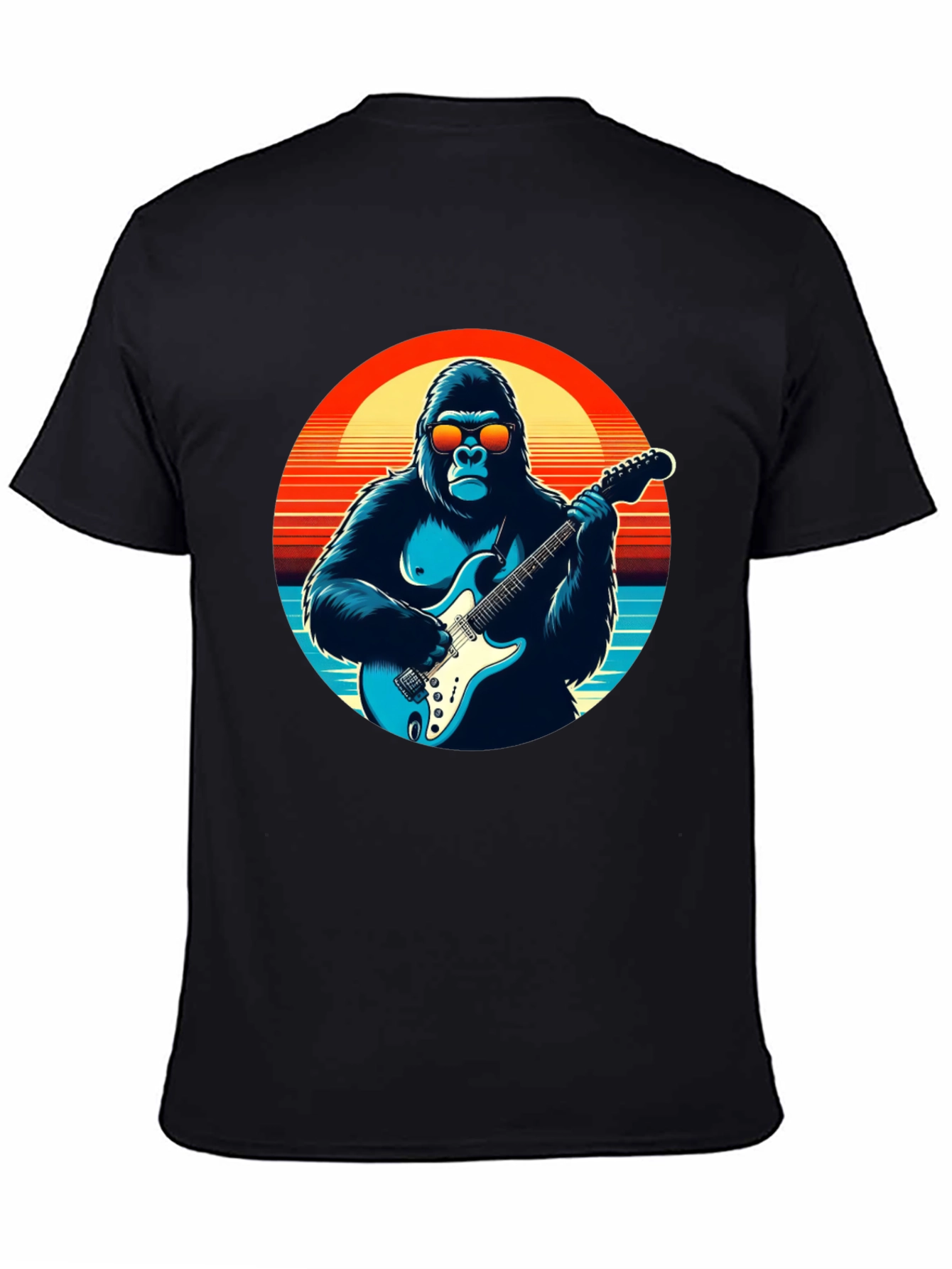 Cool Gorilla Guitarist Graphic Tee