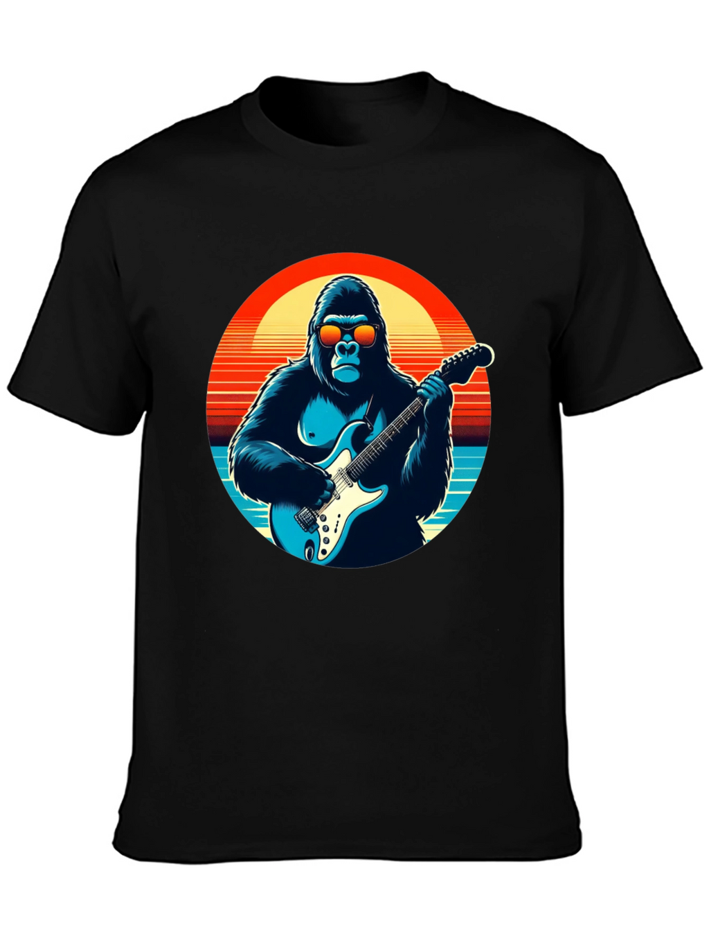 Cool Gorilla Guitarist Graphic Tee