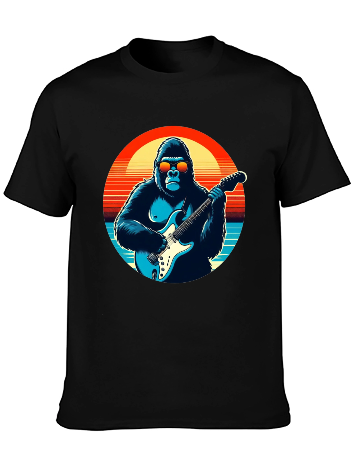 Cool Gorilla Guitarist Graphic Tee