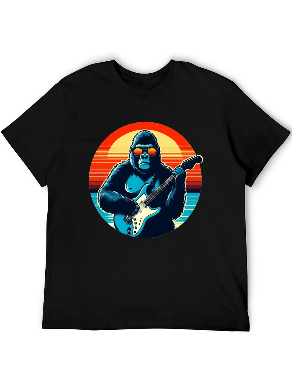 Cool Gorilla Guitarist Graphic Tee