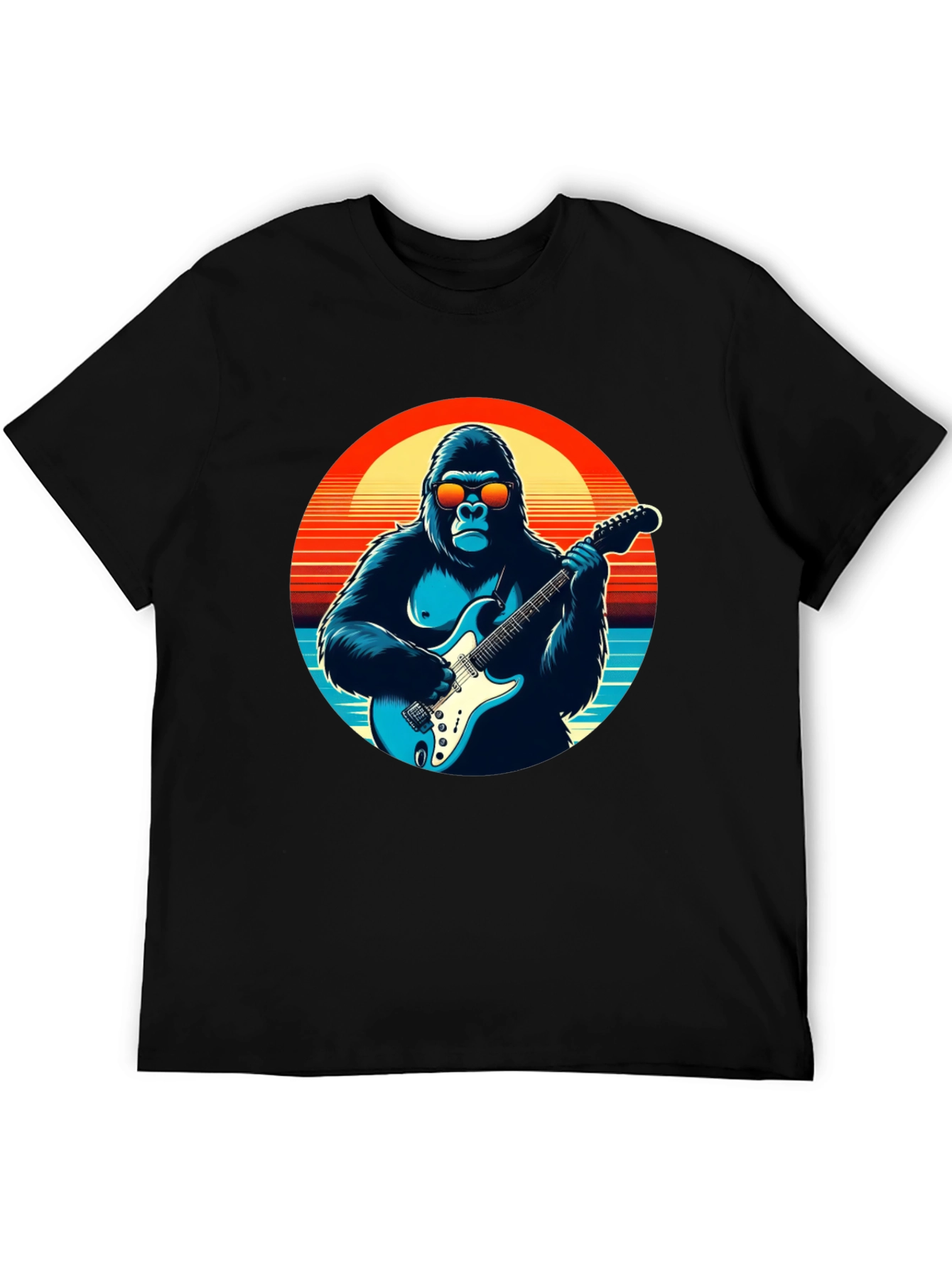 Cool Gorilla Guitarist Graphic Tee