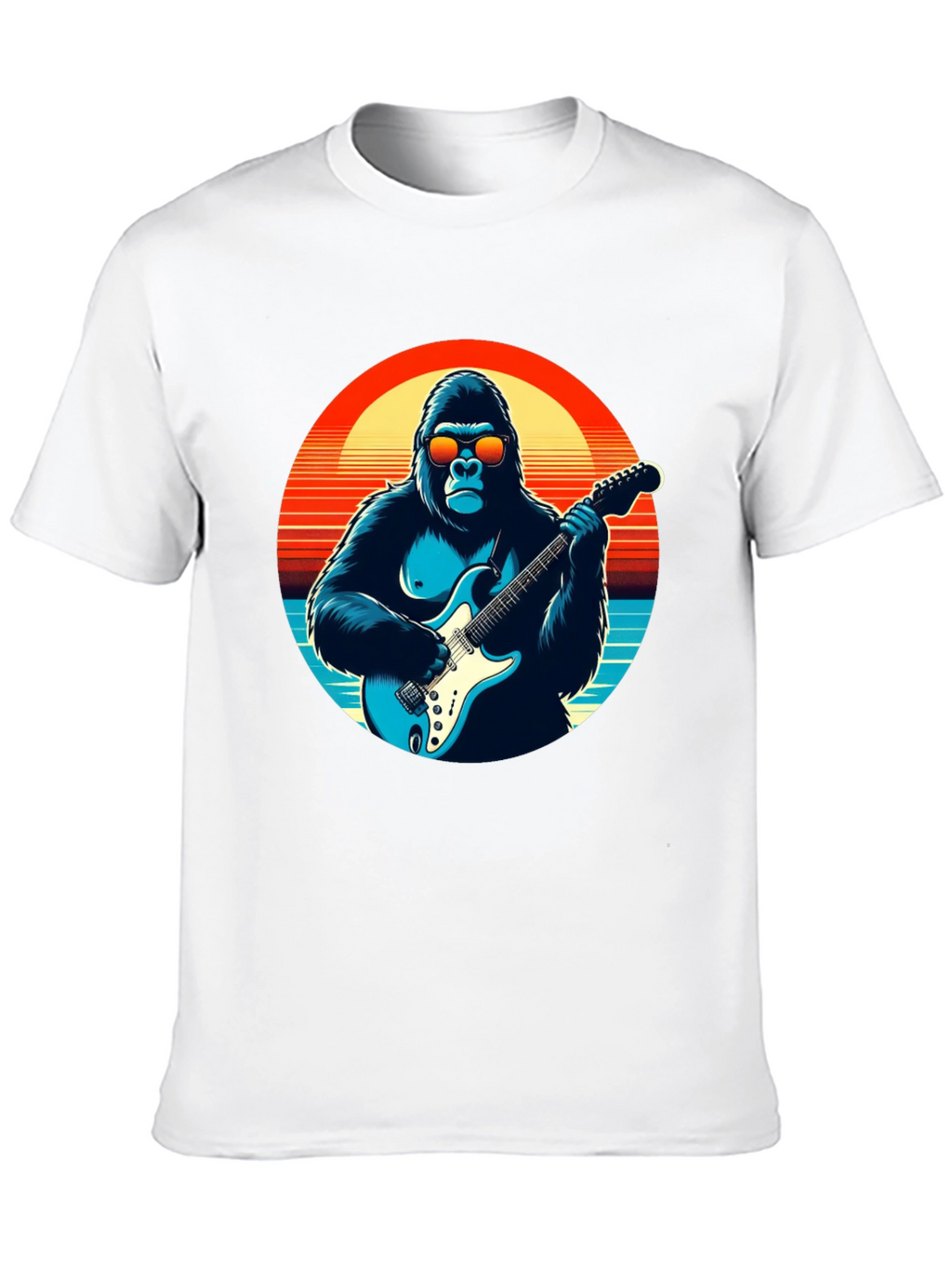 Cool Gorilla Guitarist Graphic Tee