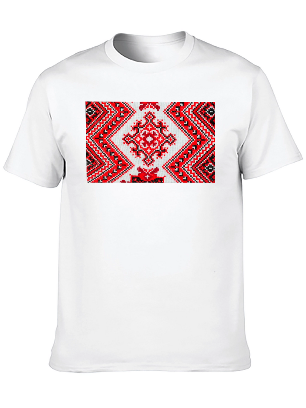 Embroidered Pattern Black T-Shirt
